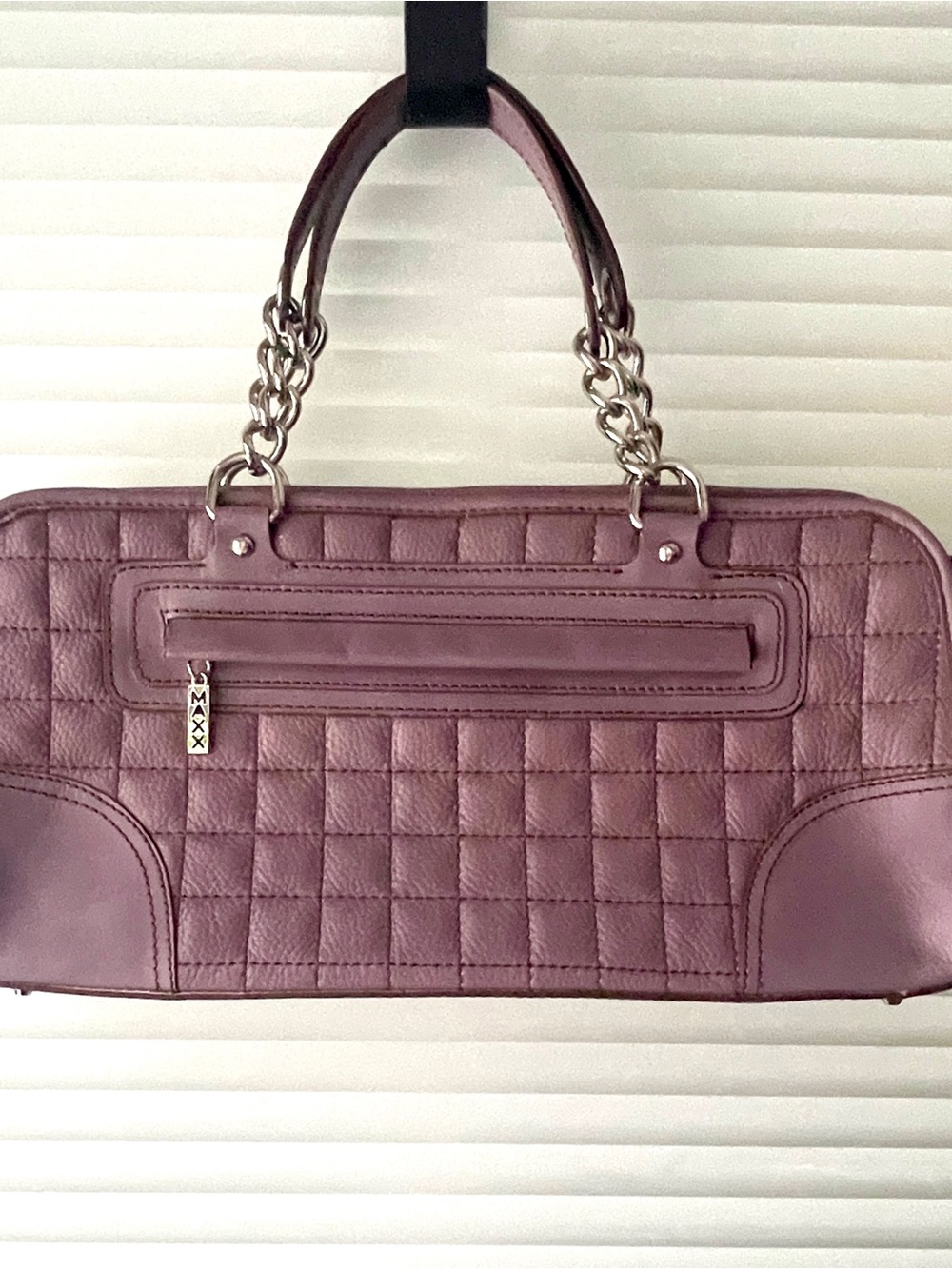 Maxx New York Lavender Quilted Satchel with Chain Handles